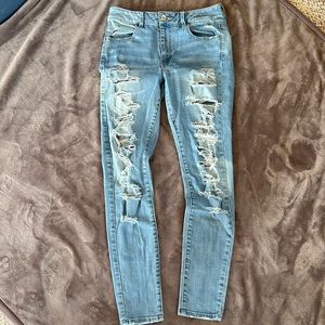 American eagle super stretch light denim